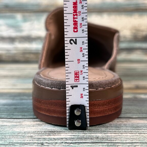 Charles David Porter Mule Womens 7.5M Embossed Gray Leather Pointed Toe Shoes - Picture 9 of 10